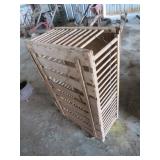 Wooden Slatted Crate with Hinged Top