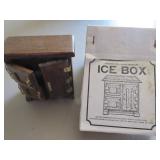 Wooden Dollhouse Miniature Ice Box with Original B