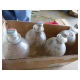 4 Vintage Pepsi Glass Bottles with Caps