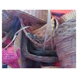 Woven Baskets in Red Plastic Container