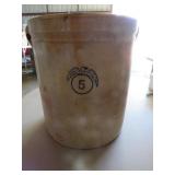 Stoneware Crock with Eagle Motif and Number 5 Mark