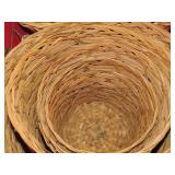 Woven Baskets with Decorative Green Basket