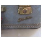 Samsonite Blue Hard-Shell Suitcase with Key and Pu