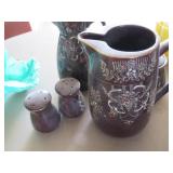Decorative Brown Ceramic Dinnerware Set with Paint