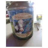 Metal Milk Can with Farm Graphic and 'Old Fashione