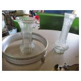 Decorative Items Including Glass Vases, Figurines,