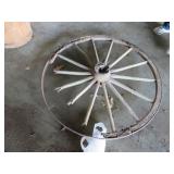 Wooden Wagon Wheel with Iron Rim