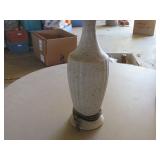 Mid-Century Ceramic Table Lamp With Shade and Harp