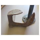 Cast Iron Cobbler's Anvil and Shoe Last Set