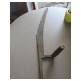 Rustic Metal Hand Saw with Wooden Handles and Serr