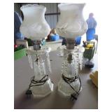 Vintage Glass Table Lamps with Prisms