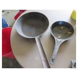 Two Metal Frying Pans with Long Handles