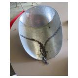 Galvanized metal hanging scale pan