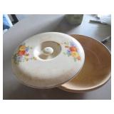 Lidded Ceramic Dish with Floral Design