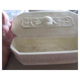 White Ceramic Lidded Box with Raised Cameo Design