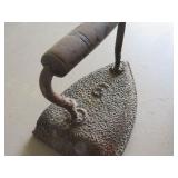 Vintage Cast Iron Sad Irons and One Metal Coal Iro
