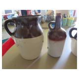 Three Two-Tone Ceramic Pitchers and Jug