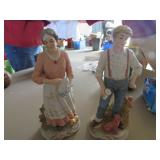 Porcelain Figurines Depicting Farmer and Farmwoman