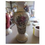 Vintage Ornate Floral Ceramic Table Lamps