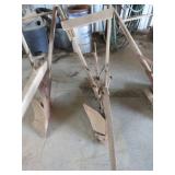 Vintage Steel Plow with Dual Blades for Farming Us