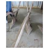 Wooden and Metal Horse-Drawn Plow with Single Mold