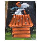 Hand-Painted Canvases Featuring Dog Characters wit