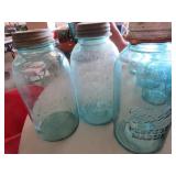 Ball Perfect Mason and Ball Ideal Blue Glass Canni