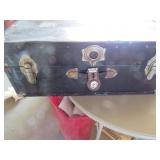 Metal Storage Trunk with Lined Interior and Lockin