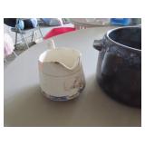 Ceramic Serving Items Including Creamer, Sugar Bow