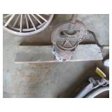 Antique Cast Iron Hand-Crank Press Mounted on Wood