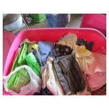 Sterilite Bin Containing Assorted Fabric Materials