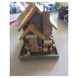 Decorative Wooden Farm-Themed Bird Feeder With Gab