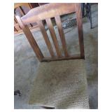 Wooden Dining Chairs with Woven Seats