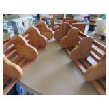 Wooden Decor Items with Heart Designs and Mini Roc