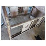 Rustic Metal Baby Crib with Mesh Base and Decorati