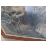 Framed Black and White Art Print Depicting Women N