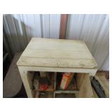 Vintage Wooden Ice Box with Shelving and Hinged Do