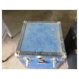 Blue Metal-Trimmed Storage Trunk with Latching Loc