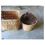 Woven Baskets Including Pinecone-Filled Basket