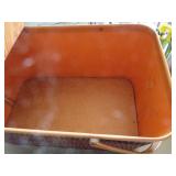 Woven Basket with Detachable Lid and Wood Base