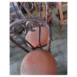 Four Bentwood Dining Chairs with Red Seats