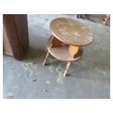 Two-Tier Wooden Side Table with Turned Legs, Lot 4
