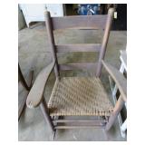 Wooden Rocking Chair with Woven Seat