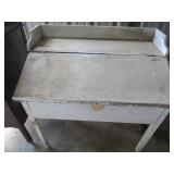 Distressed Wooden Writing Desk with Storage and Ra