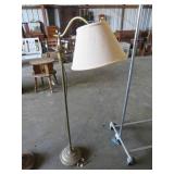 Adjustable Brass Floor Lamp With Fabric Shade