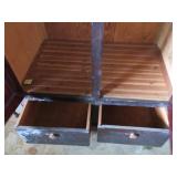 Two-Door Wooden Wardrobe with Drawers and Hanging