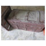 Metal Storage Trunk with Domed Lid and Internal Wo