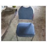 10 Stackable Metal Frame Chairs with Blue Upholste