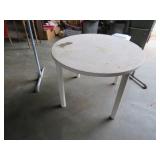 Round White Plastic Outdoor Table AND Metal Frame