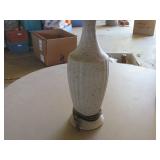 Mid-Century Ceramic Table Lamp With Shade and Harp